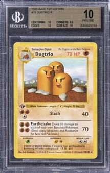 1999 Pokemon TCG Base 1st Edition #19 Dugtrio - BGS PRISTINE 10 - Pop 1